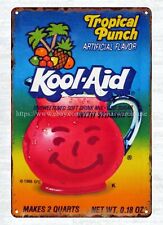 1970s Tropical Punch kool-aid metal tin sign cabin lounge wall decor picture
