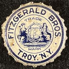 FITZGERALD BROS CORK LINED CONE TOP BEER CAN BOTTLE CAP TROY NEW YORK VINTAGE NY picture