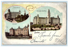 1902 Multiview of Buildings in Quebec Canada CA Posted Antique Postcard picture