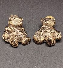 Vtg Teddy Bear Set  Boy And Girl Brooch Pin Lapel picture