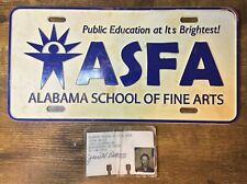 Alabama School of Fine Arts ASFA Birmingham License Plate & Badge~Vintage picture