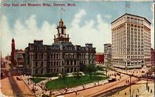 Michigan Postcard: City Hall & Majestic Building, Detroit, Michigan picture