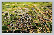 Hugo OK-Oklahoma, Aerial Of Hugo Town, Antique, Vintage Souvenir Postcard picture