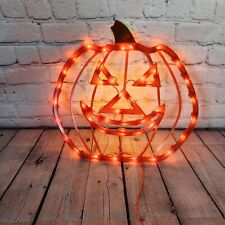 Vtg Impact Plastics Lighted Wall Window Halloween Pumpkin Jack O Lantern  picture