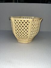 Vintage EMSA West Germany Basket Weave Planter Ivory 7