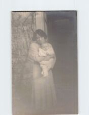 Postcard Woman Carrying a Baby Vintage Photo picture