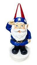 8” Patriotic Uncle Sam Gnome Figurine Hollow Resin American Patriot Stars Stripe picture