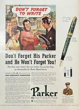 Rare 1941 Vintage Original WW2 Soldier Army Parker Pen Writing AD Advertisement picture