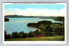 Schroon Lake NY-New York, Bird's Eye Idlewood Boys Camp, c1938 Vintage Postcard picture