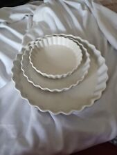 White Ceramic Pie/Tart Dishes -Set Of 3 picture