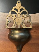 Solid Brass Holy Water Font Hanging Christianity Vintage Antique picture