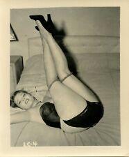 RARE VINTAGE 1950's 4 x 5 PHOTOGRAPH OF RISQUE MODEL picture