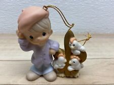Vtg 1998 Precious Moments 3rt Day Of Christmas Tree Ornament Porcelain Figurine picture
