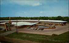 Baton Rouge Louisiana Holiday Inn pool aerial 1950s cars unused vintage postcard picture
