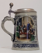 SIGNING of U.S. DECLERATION OF INDEPENDENCE  6” GERZ GERMAN BEER STEIN WITH LID picture