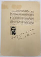 Henry L. Stimson Autographed Copy of Lincoln’s Gettysburg Address picture