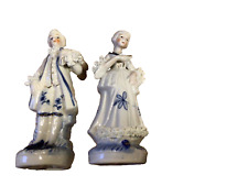 Vintage, Colonial Couple Porcelain, Blue and White 6