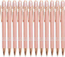 PASISIBICK 12 Pieces Rose Gold Ballpoint Pen with Stylus Tip, 2 in 1 Rose Gold S picture