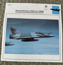DASSAULT-BREGUET MIRAGE 2000B CARD BY ATLAS EDITION CARDS EUC picture