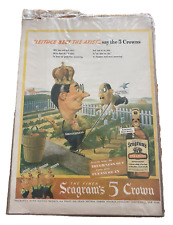 Original Print Ad 1943 The Finer Seagram's 5 Crown