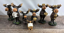 Moose Christmas Nativity Set w/7 Figures in Original Box picture