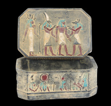 RARE ANCIENT EGYPTIAN PHARAONIC ANTIQUE ANUBIS ISIS Horus Jewelry Box -EGYCOM picture