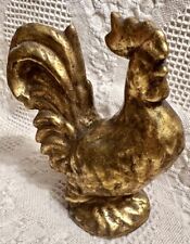 Majestic Ceramic Rooster  Decor Figurine Hand Painted Gold picture