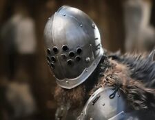 Viking Helmet Medieval Lord of Rings Movie Armor Helmet Antique Steel LARP SCA picture
