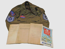 Vintage WWII US ARMY AIR FORCE Wool Uniform Jacket 34r &WWII Map/Manuals 1943-44 picture