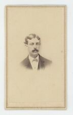 Antique CDV Circa 1860s Handsome Dapper Man With Mustache in Suit Springfield MA picture