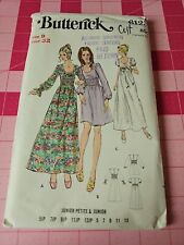 Vintage Butterick Pattern 6123 Hippie Boho Maxi Dress Elastic Waist Size 9 CUT picture