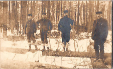 Postcard Lumberjacks Loggers and Axes RPPC Unposted picture