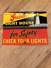 Vintage Porcelain Light House Safety Sign picture