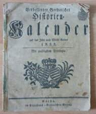 Calendar, Improved Gothaischer Historical Calendar to The Year 1833 picture