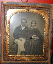1/6th Size Ambrotype of young couple in wall case picture