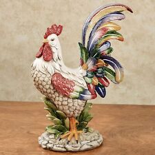 Ceramic Collectible Figurines Statu 3D Hand-Painted Large Rooster Rose Home picture