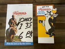 vintage 1983 hamm’s beer, ask for hamm's, cardboard table top advertising picture