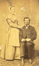 ANTIQUE CDV PHOTO NICE AMISH COUPLE FROM LANCASTER PENN 1870-1890s GOOD picture