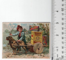 Stickney & Poor's Spices Boy With Dog Cart Victorian Trade Card 4