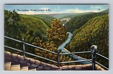 Grand Canyon PA-Pennsylvania, The Lookout, Antique, Vintage c1940 Postcard picture