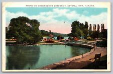 Scene on Government Driveway. Ottawa Vintage Postcard picture