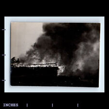Vintage Photo ABSTRACT UNUSUAL STRUCTURE FIRE BLACK SMOKE FLAMES picture