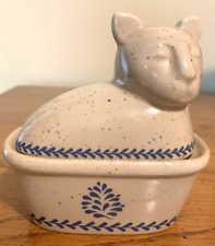 Vintage Otagiri Style Cat Trinket Dish With Lid picture