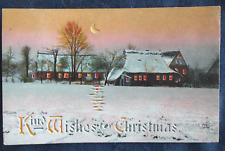 1908 Christmas Greeting Postcard HTL Hold to the Light picture