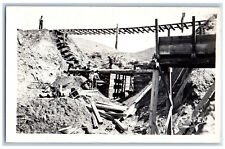 Postcard Bridge Construction Railroad Building c1920's Unposted RPPC Photo picture