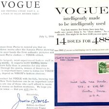 1958 Vogue Magazine Advertising Subscription Place Palais-Bourbon Paris Cover 5Q picture
