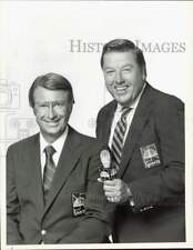 1986 Press Photo NBC Sports Bowling Broadcasters Earl Anthony and Jay Randolph picture