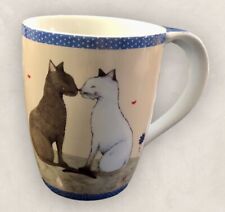 Konitz coffee mug kissing cats tail handle picture