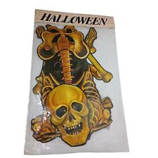 Halloween Die Cut Skeleton Decoration Snake And Spider Jointed Vintage picture