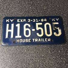 Obsolete Vintage 1984 Kentucky HOUSE TRAILER License Plate Tag Original. picture